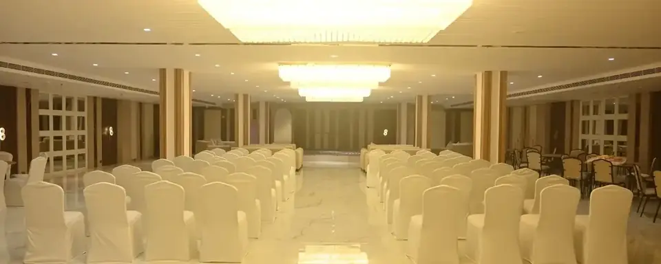 Jalsa hall as it sits, chairs set out and no decor