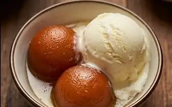 Hot Gulab Jamun with Ice-Cream